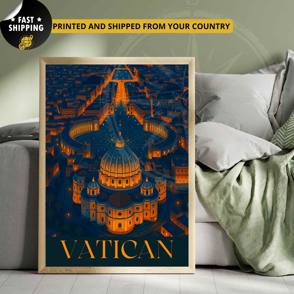 Affiche Vatican | Impression de voyage Vatican | Poster Basilique Saint-Pierre