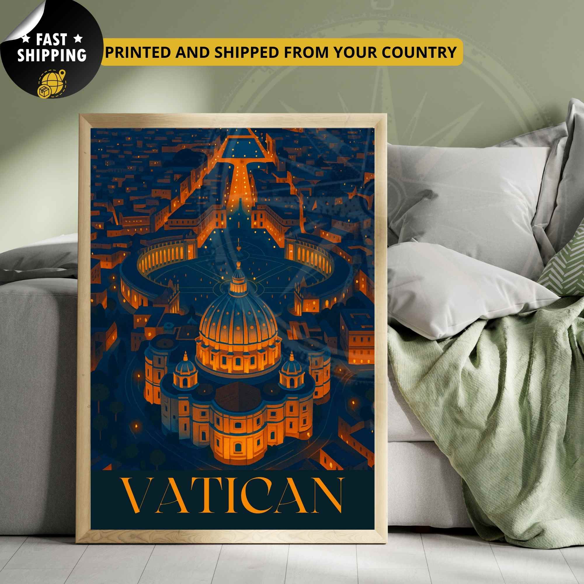 Affiche Vatican | Impression de voyage Vatican | Poster Basilique Saint-Pierre