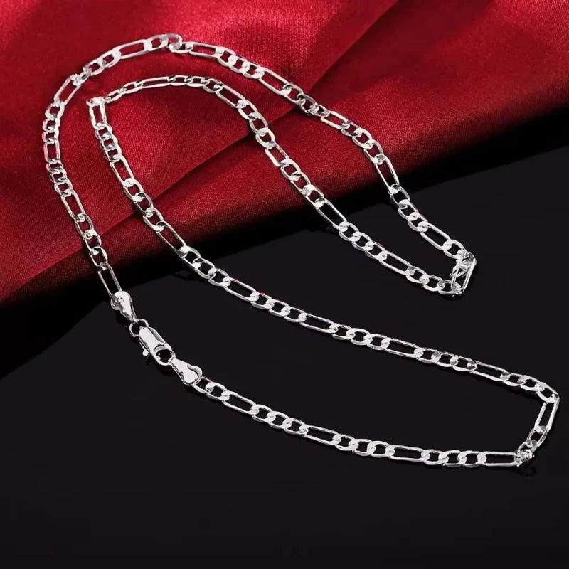 Noble New Arrive 925 Sterling  Silver 4MM Chain For Men Women Bracelet