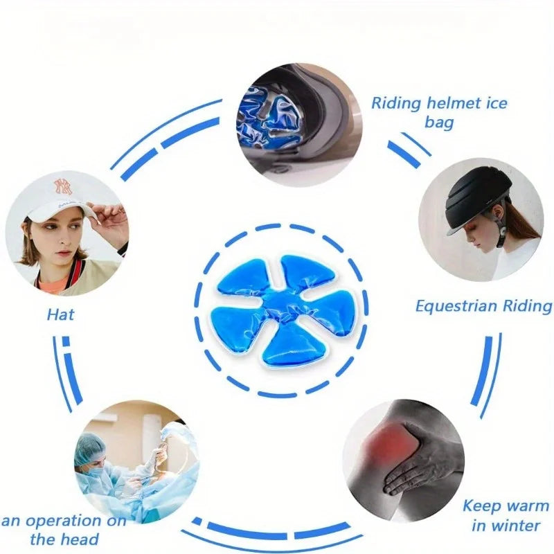 Motorcycle Helmet Cooler Pad Ice Pack Reusable Cooling Gel Insert for