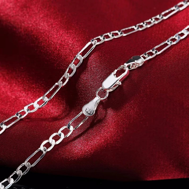 Noble New Arrive 925 Sterling  Silver 4MM Chain For Men Women Bracelet