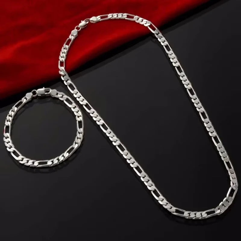 Noble New Arrive 925 Sterling  Silver 4MM Chain For Men Women Bracelet