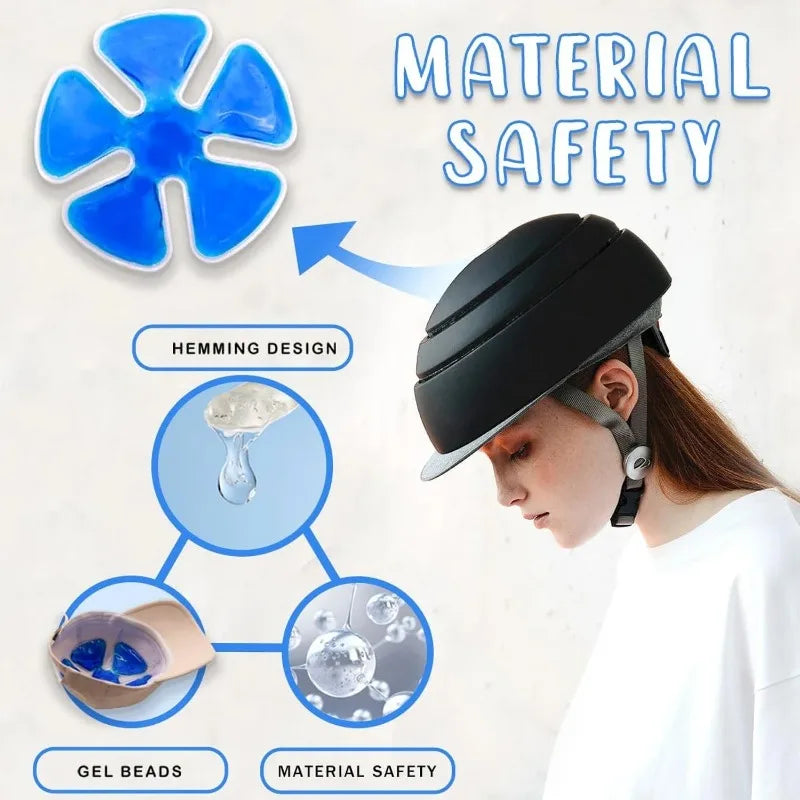 Motorcycle Helmet Cooler Pad Ice Pack Reusable Cooling Gel Insert for