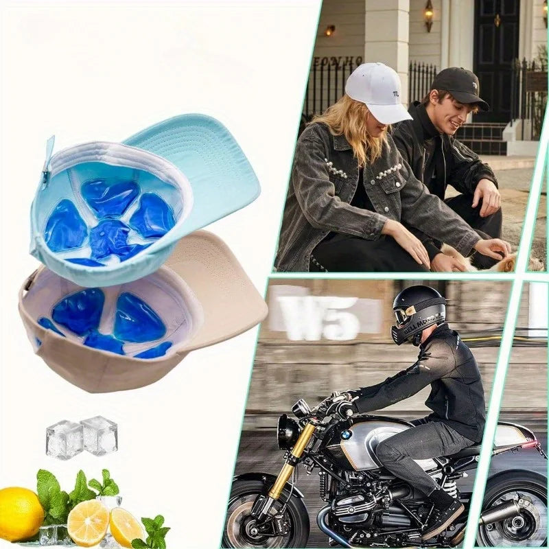 Motorcycle Helmet Cooler Pad Ice Pack Reusable Cooling Gel Insert for