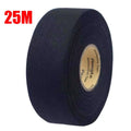 1 Roll 25M Car Wiring Harness Tape - Black Cloth Fabric Adhesive Tape