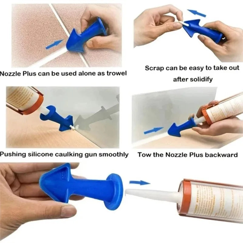 3/6pcs Caulking Nozzle Applicator Finishing Tool Spatula Plastic Glue
