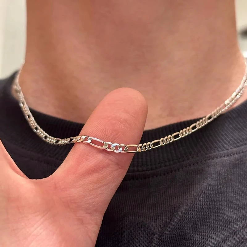 Noble New Arrive 925 Sterling  Silver 4MM Chain For Men Women Bracelet