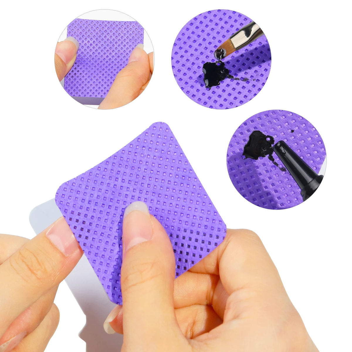 300pcs/Pack Lint-free Nail Polish Remover Napkin Colorful Cotton Wipes