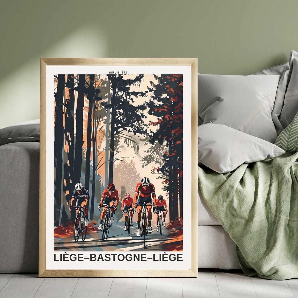 Impression Liège–Bastogne–Liège | Affiche cyclisme Liège–Bastogne–Liège - Dans les Ardennes