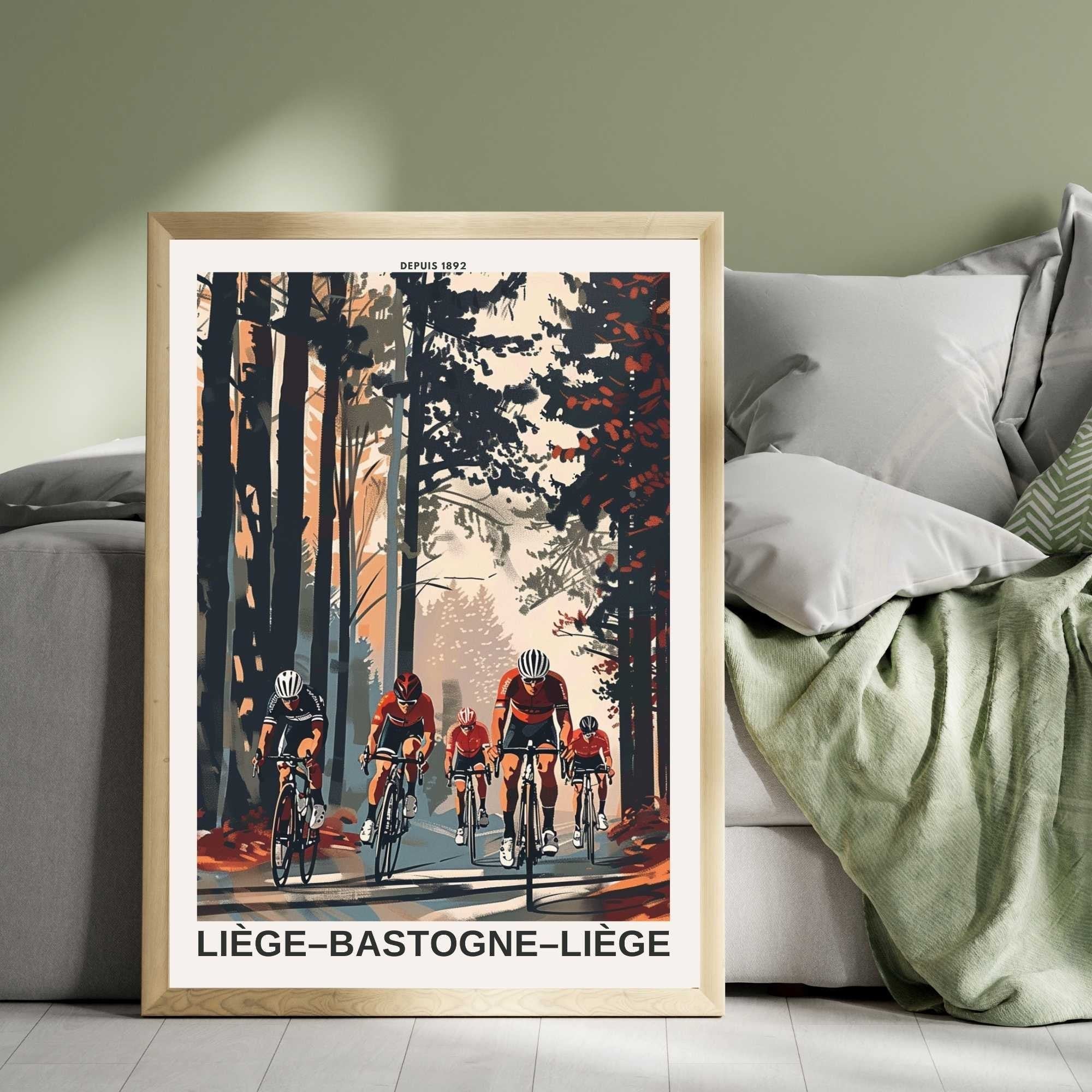 Impression Liège–Bastogne–Liège | Affiche cyclisme Liège–Bastogne–Liège - Dans les Ardennes