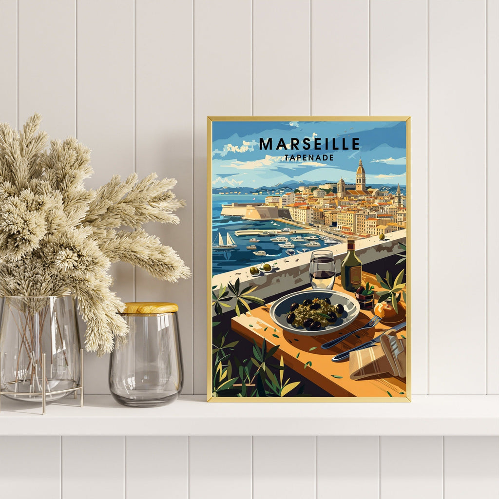 Kitchen poster | Marseille poster | Tapenade print | Travel souvenir | Gift idea | France travel print