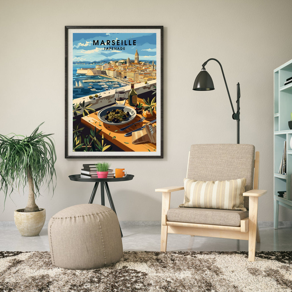 Kitchen poster | Marseille poster | Tapenade print | Travel souvenir | Gift idea | France travel print