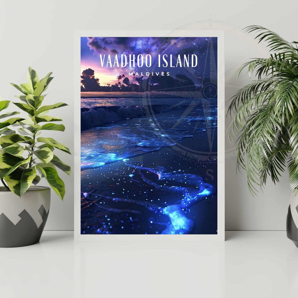 Affiche Île de Vaadhoo  | Affiche de voyage Les Maldives | Impression Île de Vaadhoo