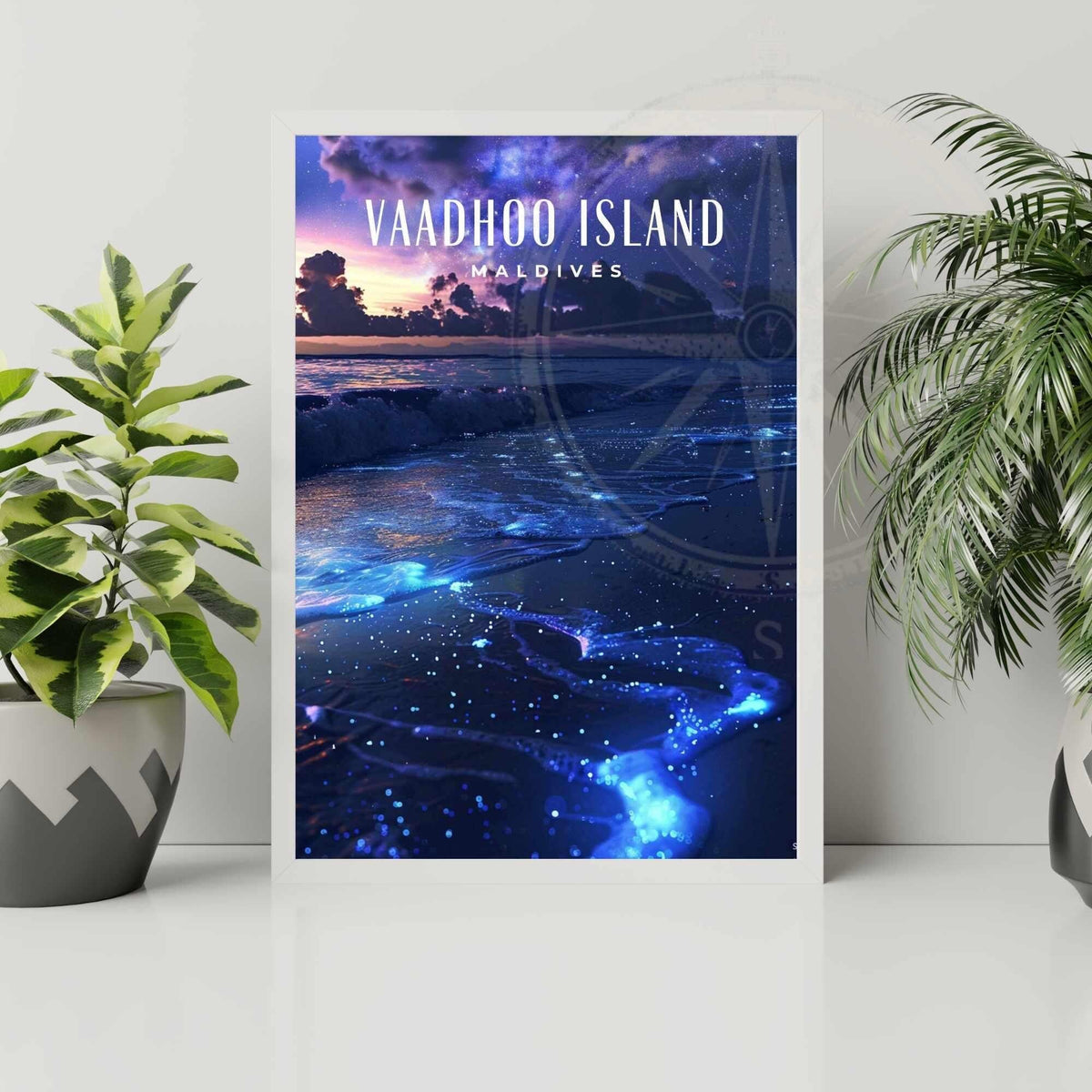Affiche Île de Vaadhoo  | Affiche de voyage Les Maldives | Impression Île de Vaadhoo