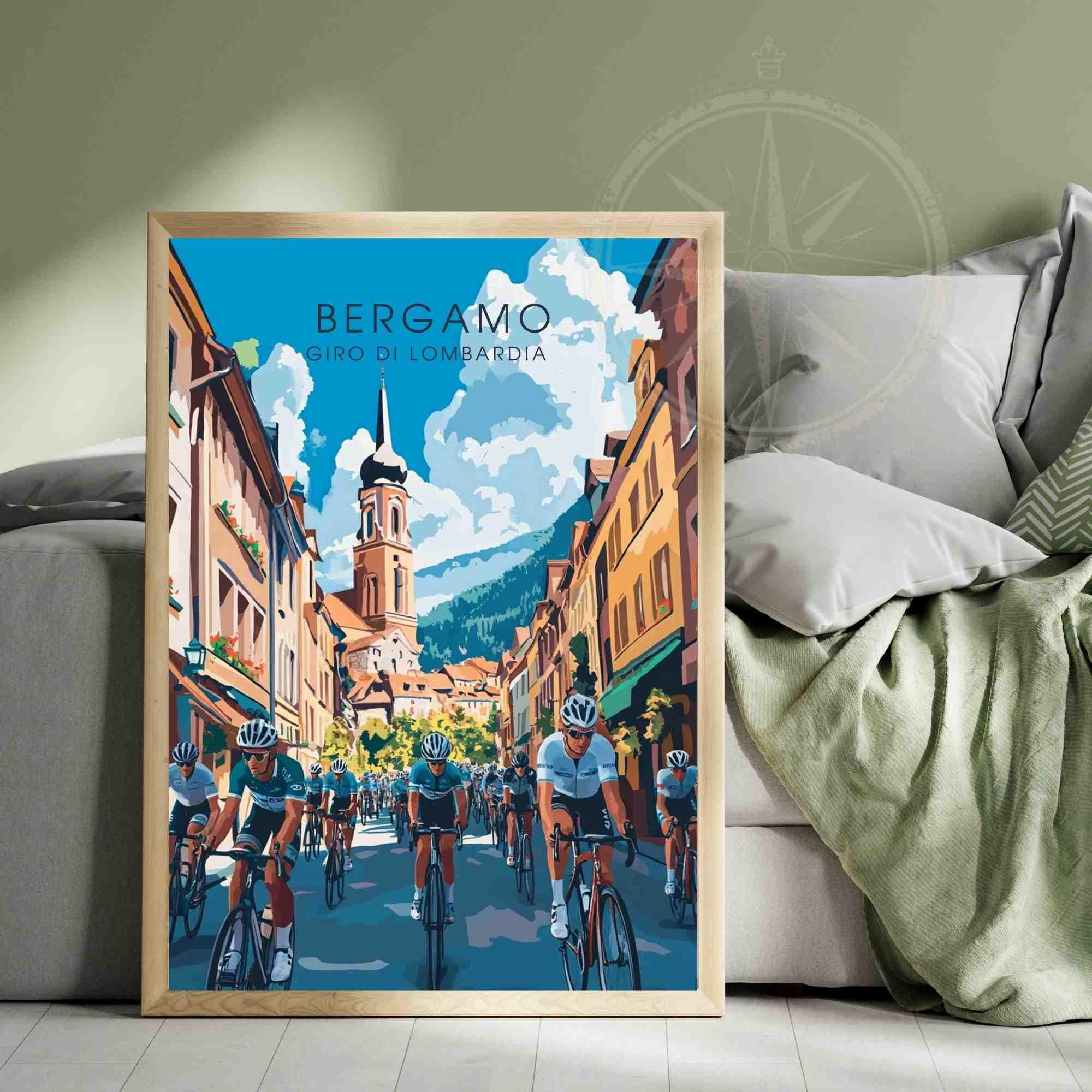 Affiche Tour de Lombardie  - Impression Tour de Lombardie, Italie - Bergame